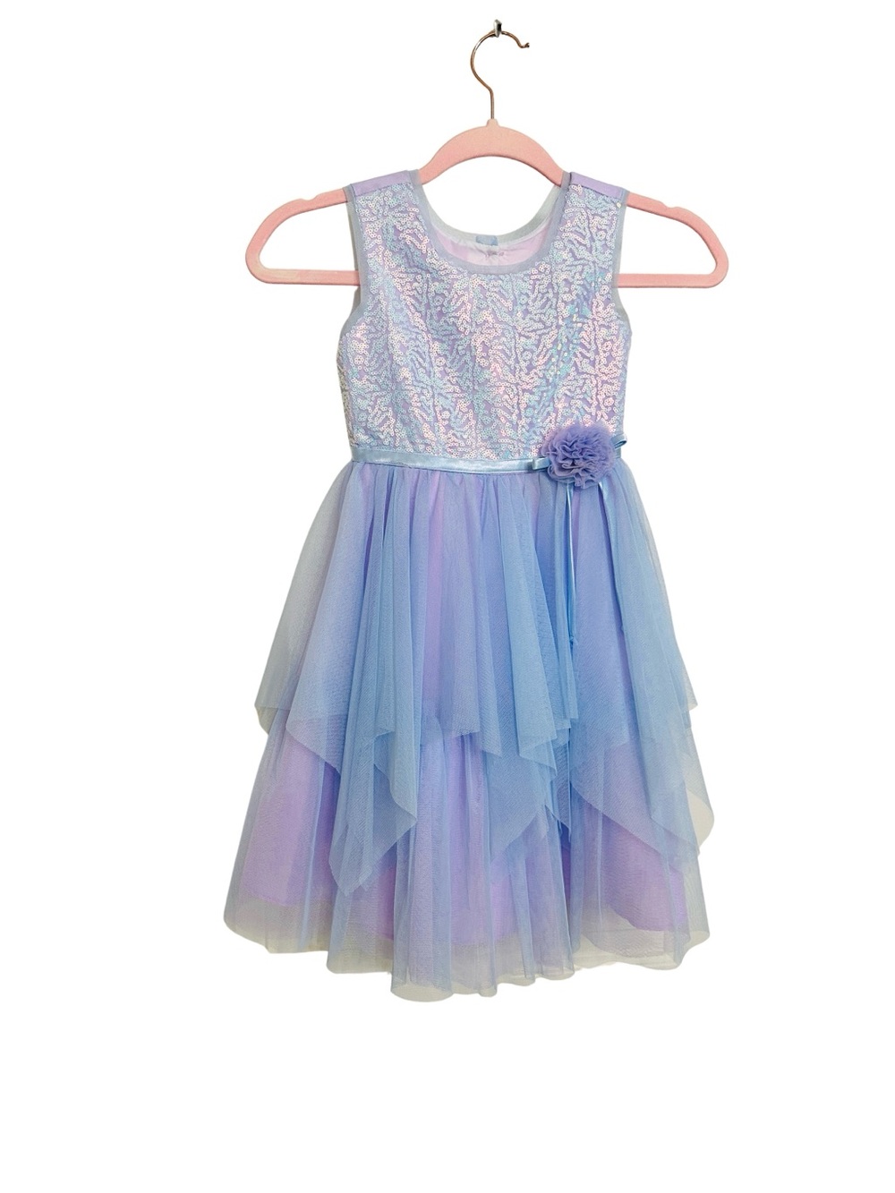Jona Michelle Iridescent Blue Lavender Party Easter Dress